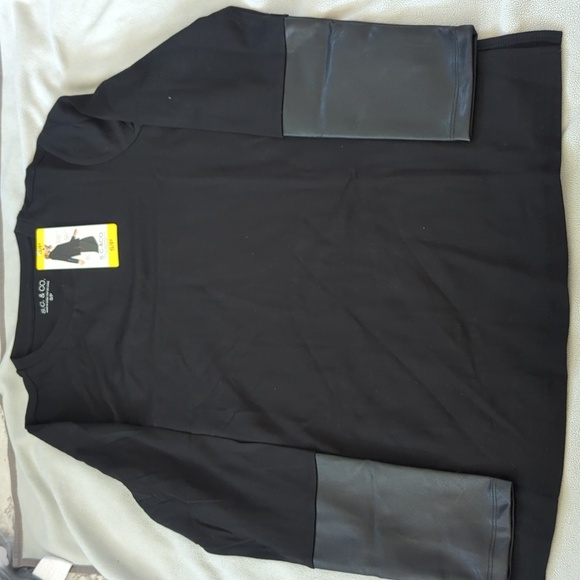 M: S.C. & Co. Long sleeve pleather cuffed Shirt - Picture 4 of 6